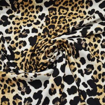Silk twill fabric panther