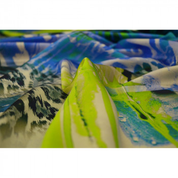 Silk satin fabric abstract panther