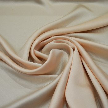 Powder pink satin-back cady crepe fabric