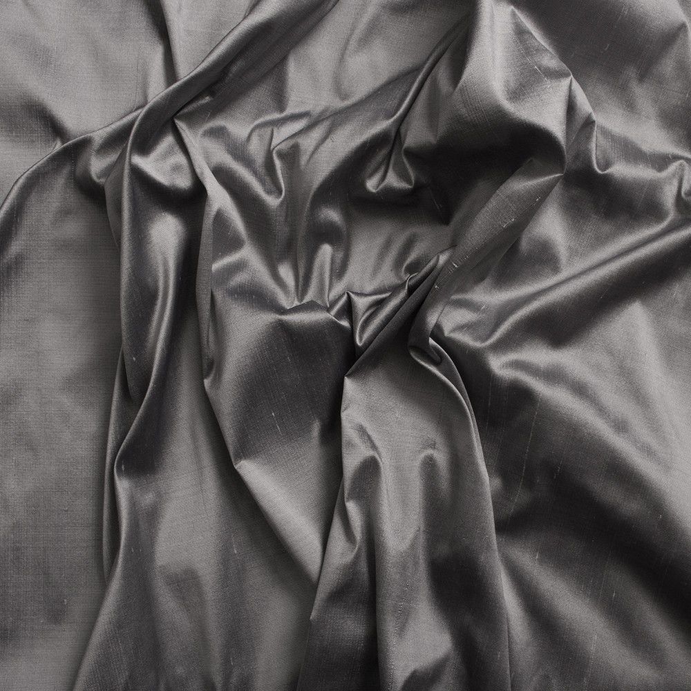 Silk dupion 100% silk silver grey fabric