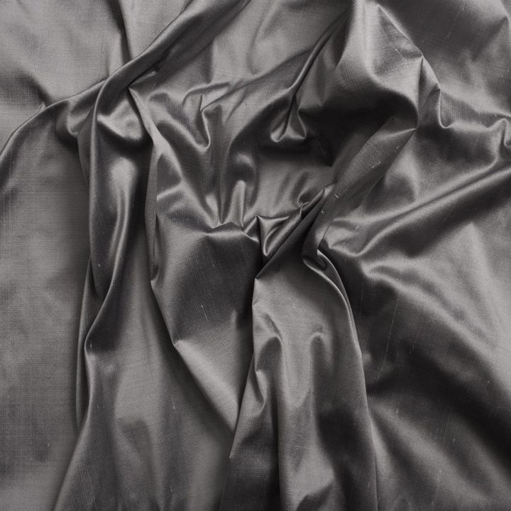 Silk dupion 100% silk silver grey fabric
