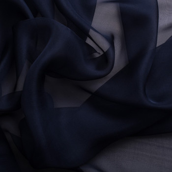 Night blue 100% silk chiffon