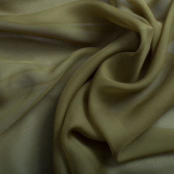 Khaki green 100% silk chiffon