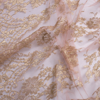 Calais lace laminette powder pink gold