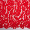 Calais lace embroidered red