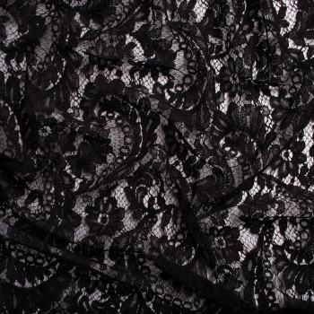 Calais lace embroidered black