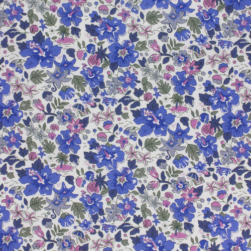 Tissu Liberty Alphoa Betsy bleu