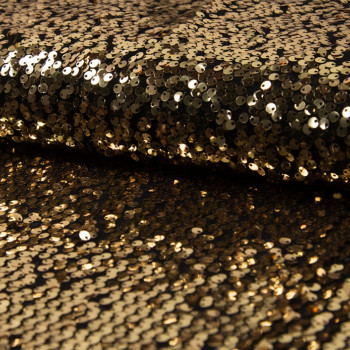 Tissu paillettes cocktail or