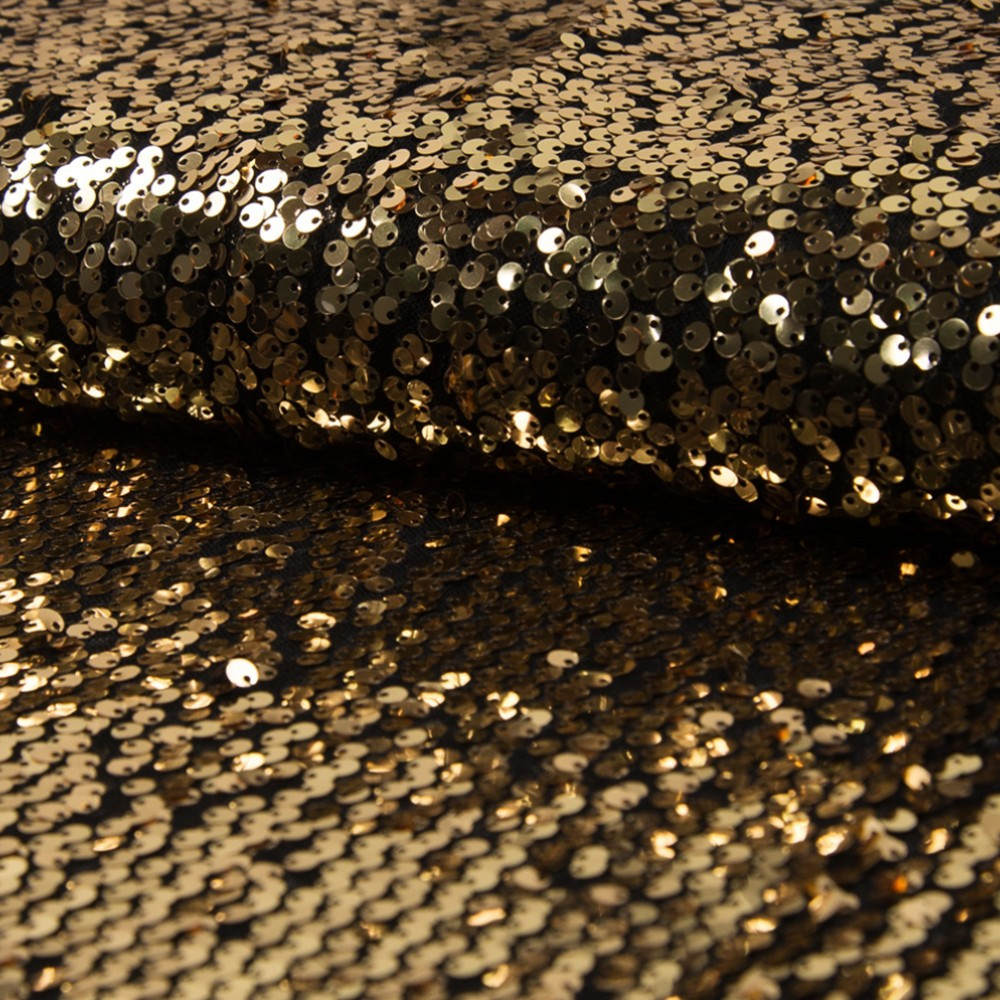 Gold cocktail shiny sequin fabric ...