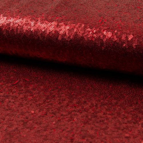 Tissu paillettes cocktail rouge