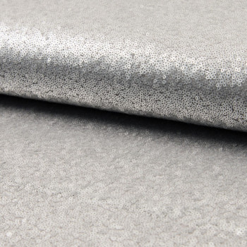 Sequin fabric cocktail silver grey