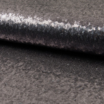 Sequin fabric cocktail charcoal grey