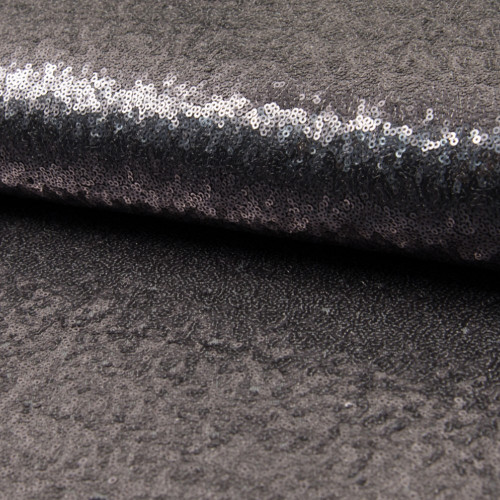 Tissu paillettes cocktail gris anthracite