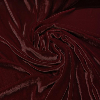 Burgundy sandwashed silk velvet fabric