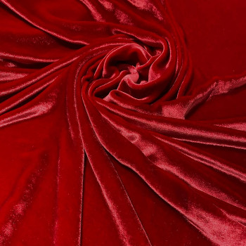 Tissu velours de soie sandwashed rouge