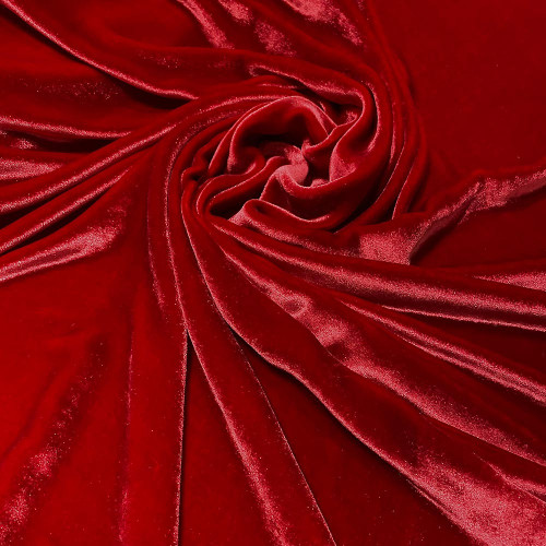 Red sandwashed silk velvet fabric