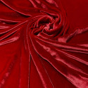 Red sandwashed silk velvet fabric