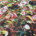 Crinkled silk chiffon with abstract floral print