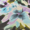 Tissu mousseline de soie imprimé fleur bleu et violet