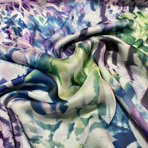 Abstract animal print silk chiffon fabric