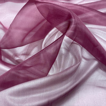 Plum purple silk organza fabric