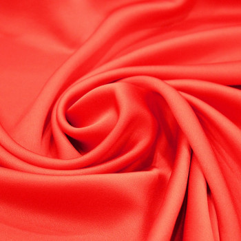 Coral satin-back cady crepe fabric