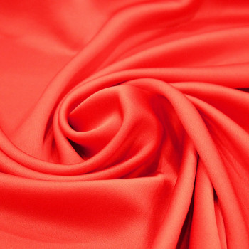 Coral satin cady crepe fabric
