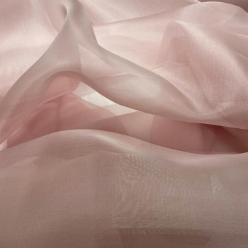 Tissu organza de soie vieux rose