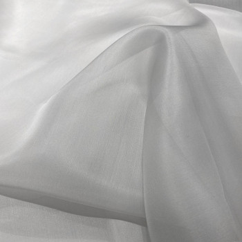Pearl grey silk organza fabric
