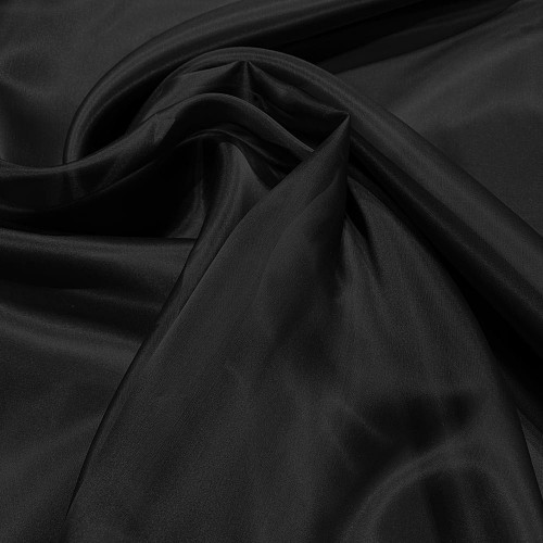 Black silk organza fabric