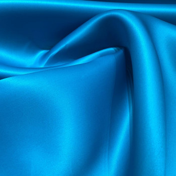 Tissu triple organza de soie bleu turquoise