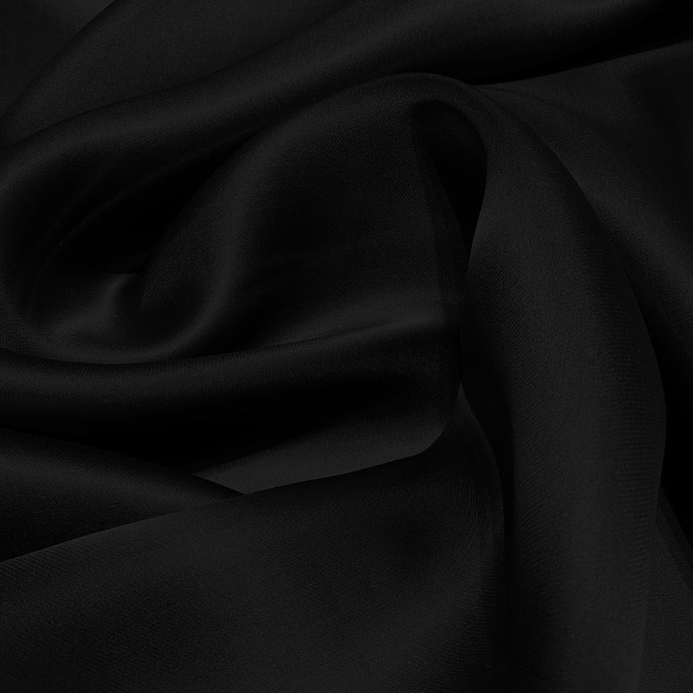 Black satin silk double organza fabric — Tissus en Ligne
