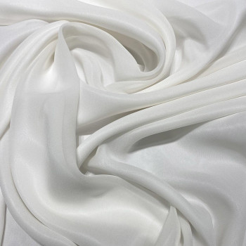 Tissu crêpe de soie fluide blanc