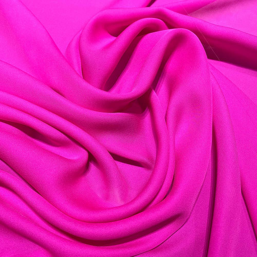 Fuchsia fluid silk crepe dobby fabric