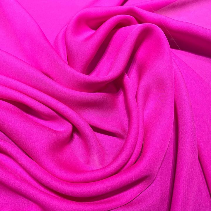 Fuchsia fluid silk crepe dobby fabric