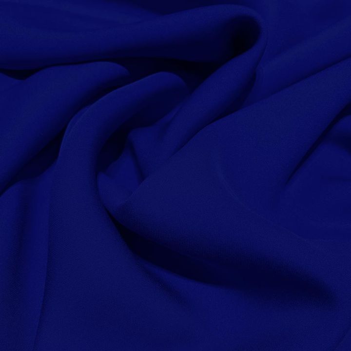 Royal blue fluid silk crepe dobby fabric