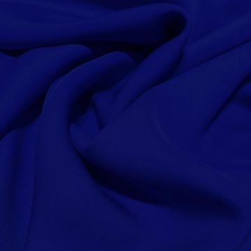 Royal blue fluid silk crepe dobby fabric