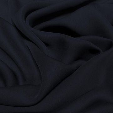 Navy blue fluid silk crepe dobby fabric