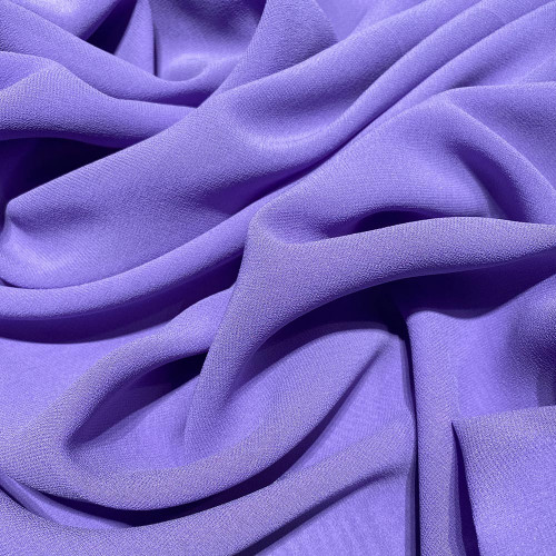 Tissu crêpe georgette de soie violet parme