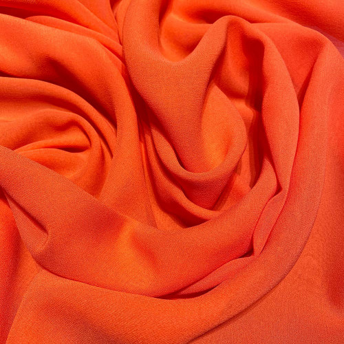 Tissu crêpe georgette de soie orange
