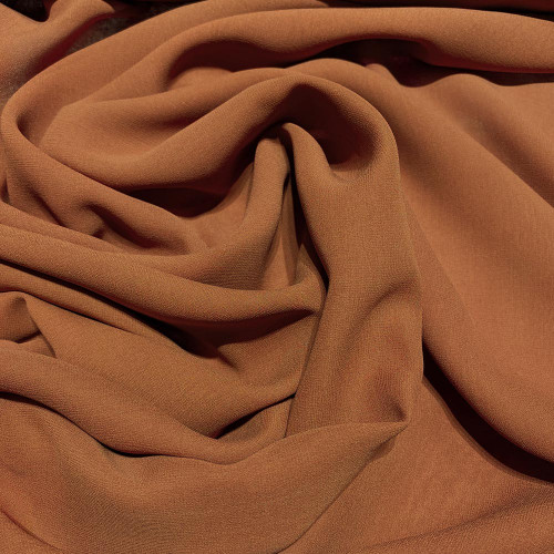 Tobacco brown crepe silk georgette fabric