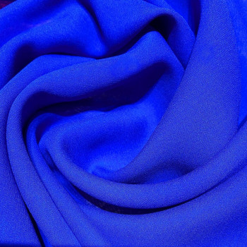 Tissu crêpe georgette de soie bleu royal