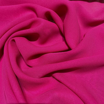 Tissu crêpe georgette de soie fuchsia