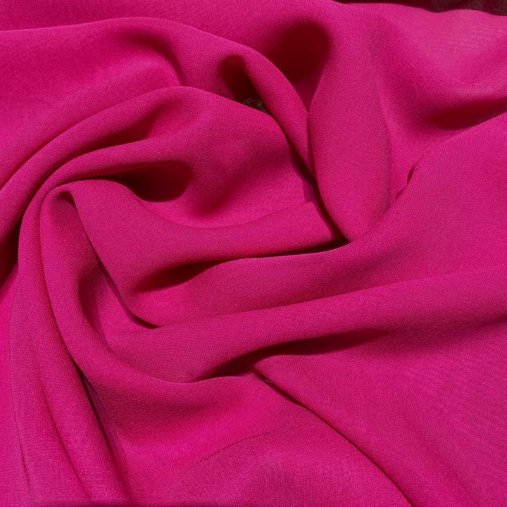 Fuchsia crepe silk georgette fabric