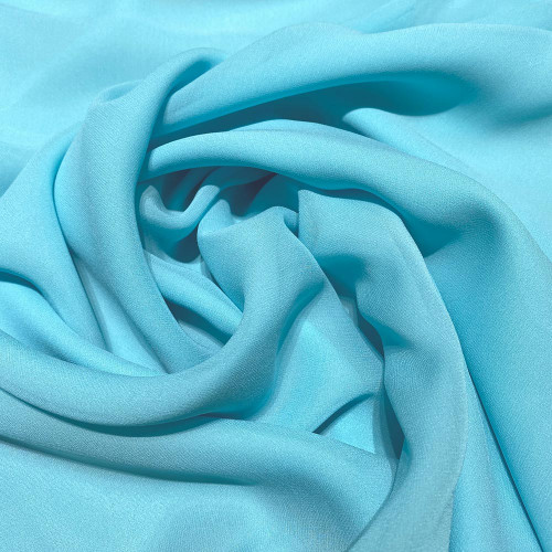 Lagoon blue crepe silk georgette fabric