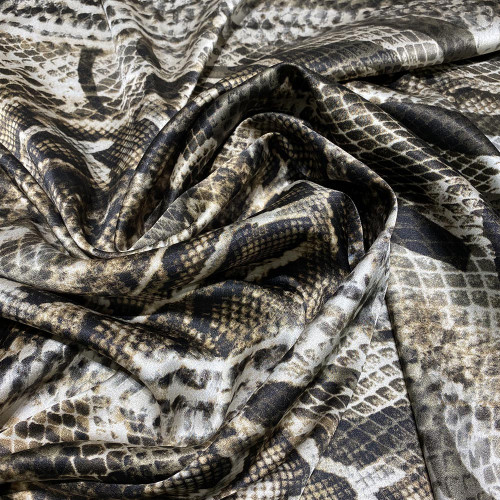 Python print stretch silk satin fabric