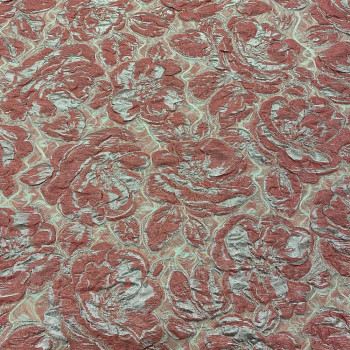 Tissu brocart de soie imprimé floral
