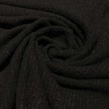 Woven and iridescent black tweed fabric
