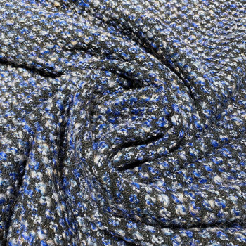 Tissu tissé et irisé effet tweed bleu (1,5 mètres)