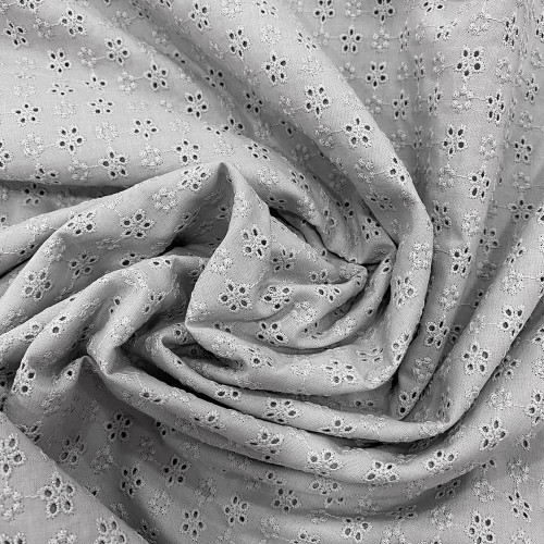 English embroidery fabric 100% cotton gray